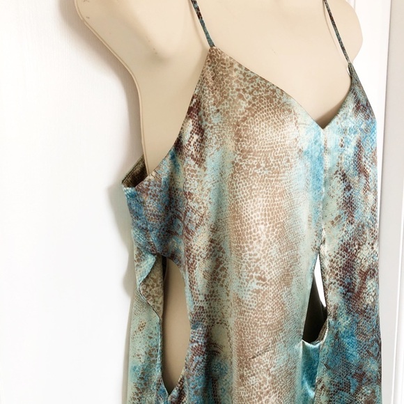 Catherine Gee Turquosie Snake Print Silk Dress - Picture 4 of 7